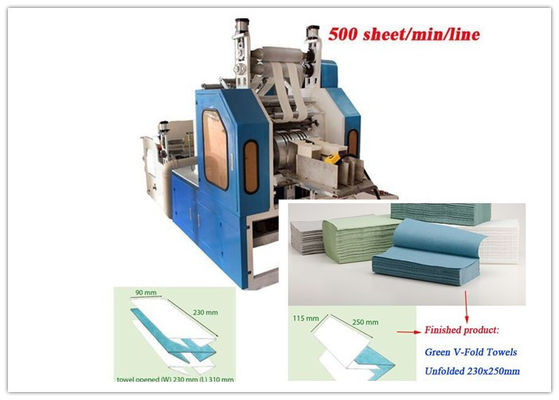 CE Dua Lipat 380V 50HZ 3200 lembar / Mesin Pembuat Handuk Kertas Min