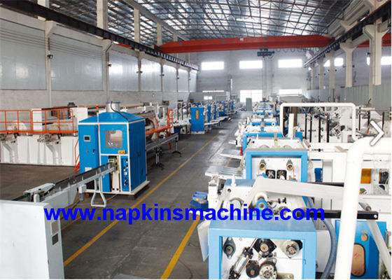 100 draw / Min Tissue Paper Maker, Lini Produksi Jaringan Wajah PLC Ukuran 210mm