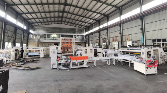 3500mm Lebar 11KW Toilet Paper Roll Machine 400m / Min Dengan Pembungkus